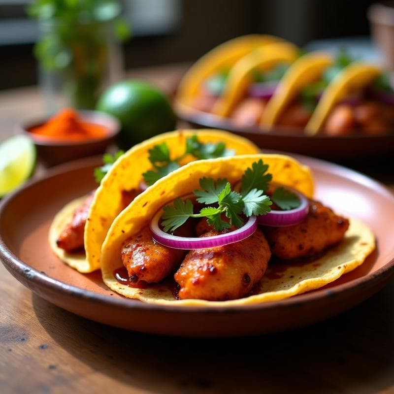 Tacos de Camu Camu y Pollo Marinado en Achiote: Receta Peruana Alta en Vitamina C en Airfryer
