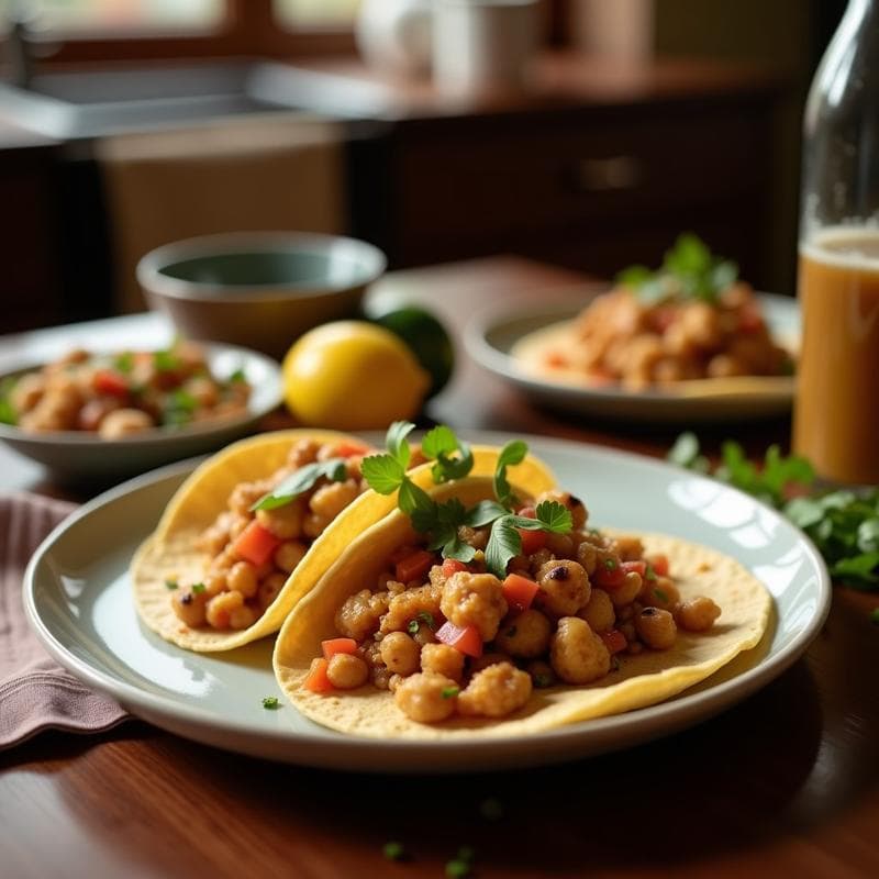 Tacos de Конопля (Cáñamo) y Champiñones: Receta Rusa Vegana con Salsa de Ajo
