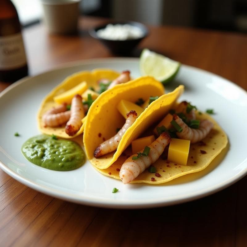 Tacos de Cangrejo y Mango con Salsa Verde: Receta Fresca y Gourmet en 15 Minutos