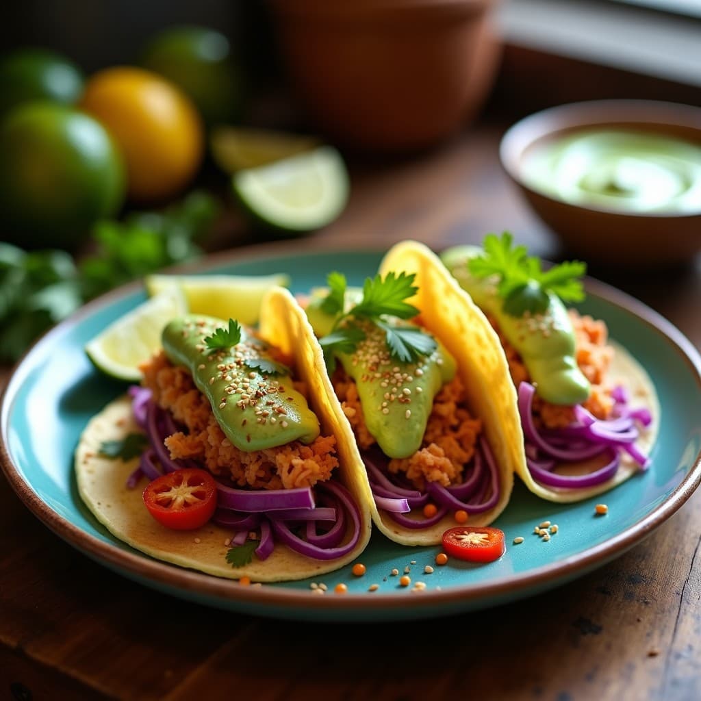 Tacos de Cangrejo de Palmito y Aguacate: Receta Vegana Colombiana con Toque dimethyl Kashmiri