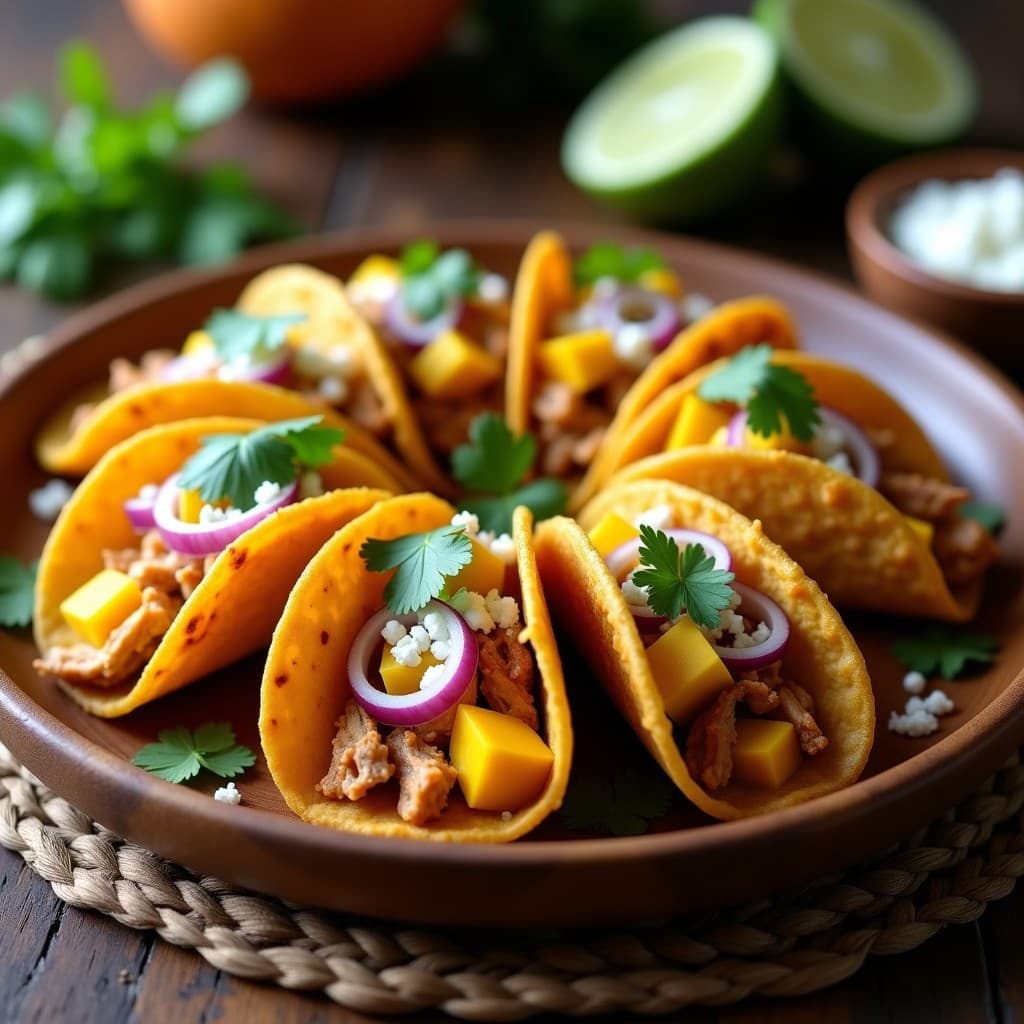 Tacos de Carimañolas de Yuca con Relleno de Mango y Pollo: Receta Colombiana en Airfryer