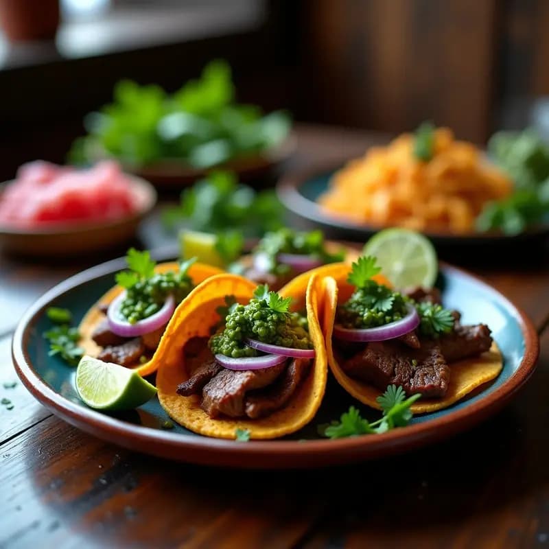 Tacos de Carne Asada con Chimichurri: Receta Mexicana Auténtica en Sartén