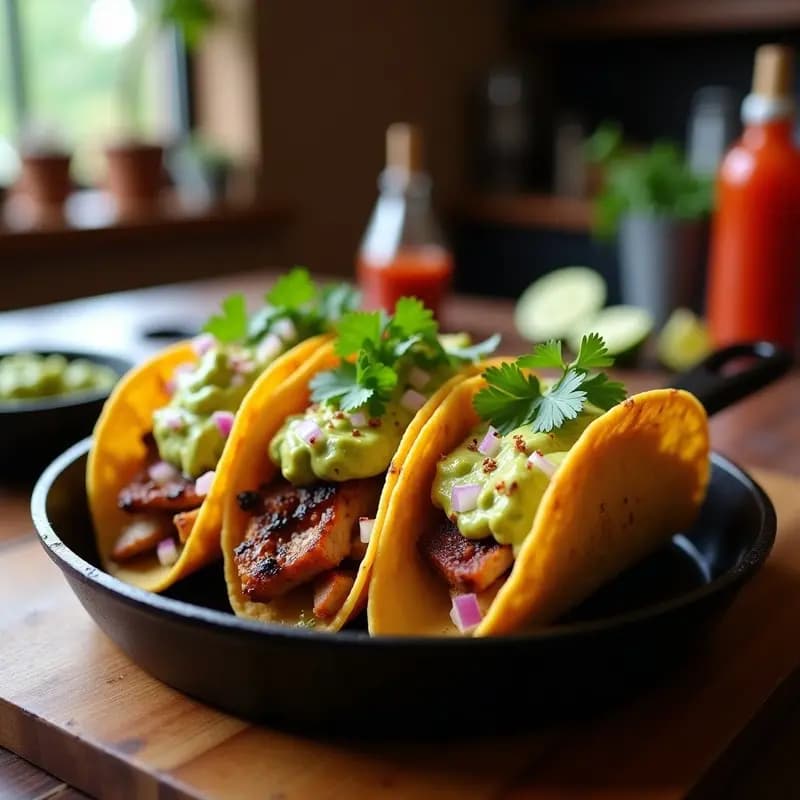 Tacos de Carne Asada con Queso Fundido y Guacamole: Receta Mexicana para Antojos