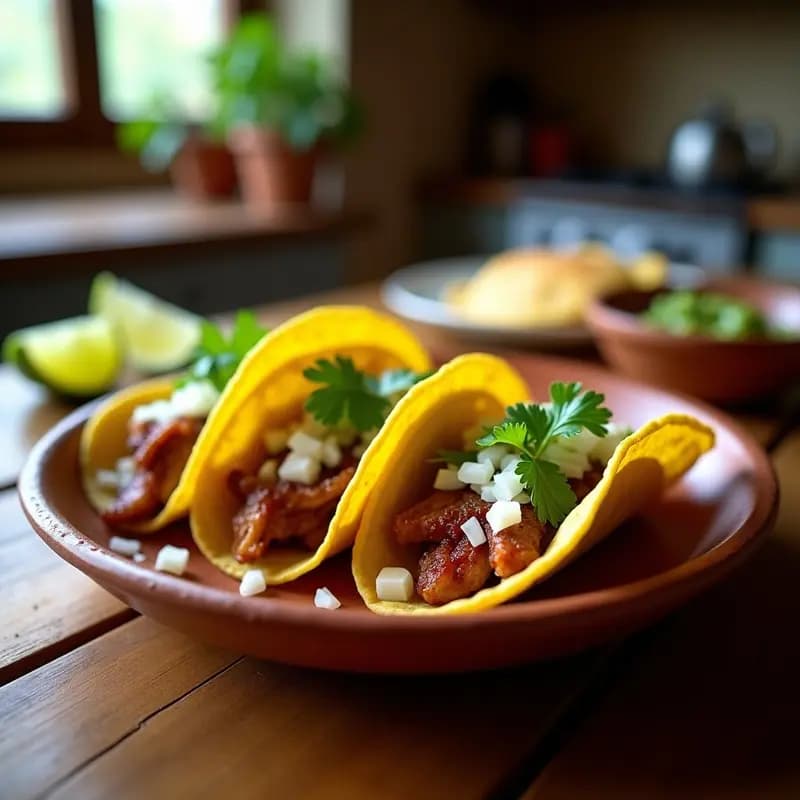 Tacos de Carnitas con Cebolla y Cilantro: Receta Mexicana Sabrosa y Jugosa