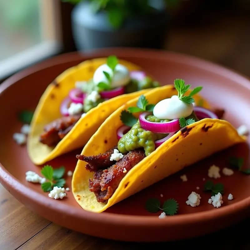 Tacos de Carnitas con Cebolla Morada y Salsa Verde: Auténtico Sabor Mexicano en Casa
