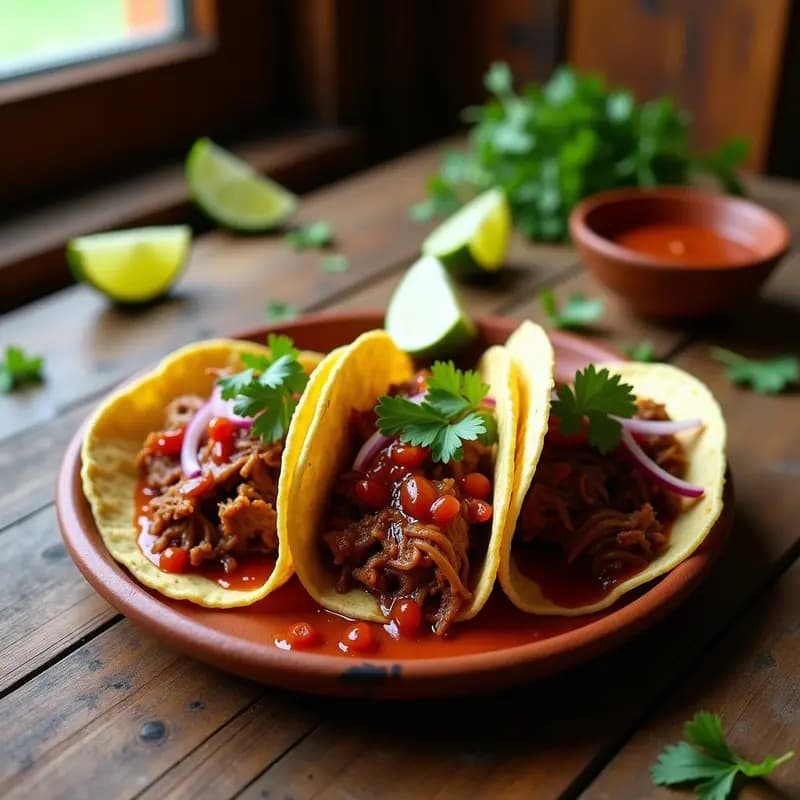 Tacos de Carnitas de Chancho con Salsa de Tamarindo: Receta Mexicana Tradicional en Olla Lenta