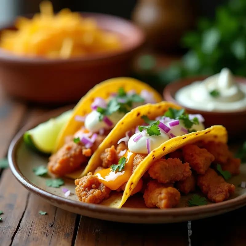 Tacos de Carnitas Doblemente Fritos con Salsa de Crema Agria y Queso Fundido: Receta Инdulgente