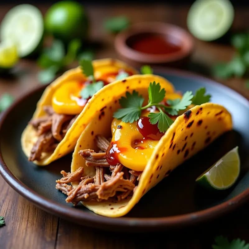 Tacos de Carnitas de Cerdo con Queso Fundido y Piña Caramelizada: Receta Mexicana para Amantes del Dulce-Salado