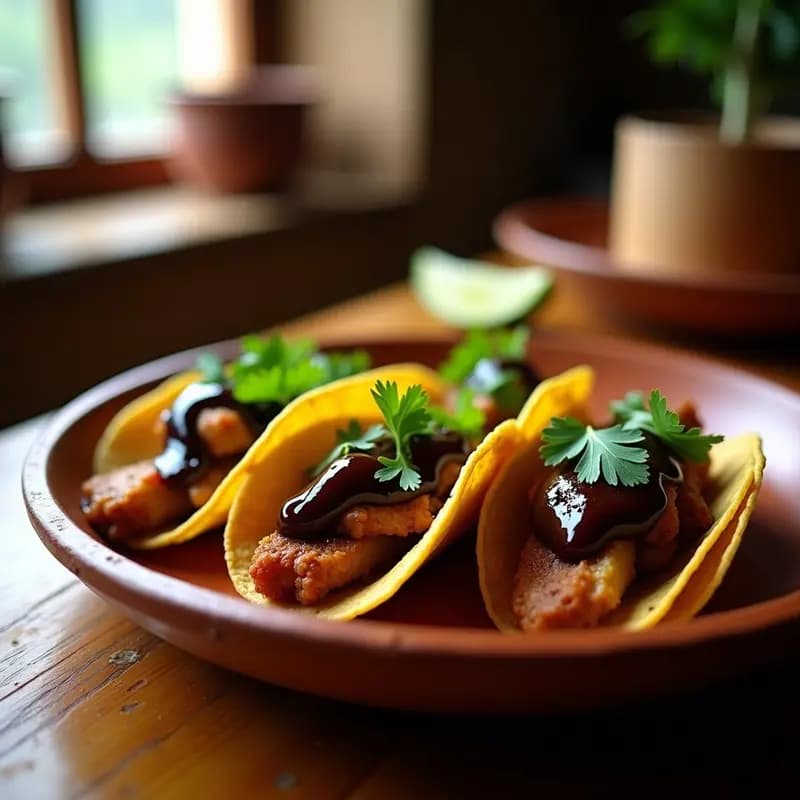 Tacos de Carnitas con Salsa de Chocolate y Chile: Dulce, Salado y Totalmente Adictivo