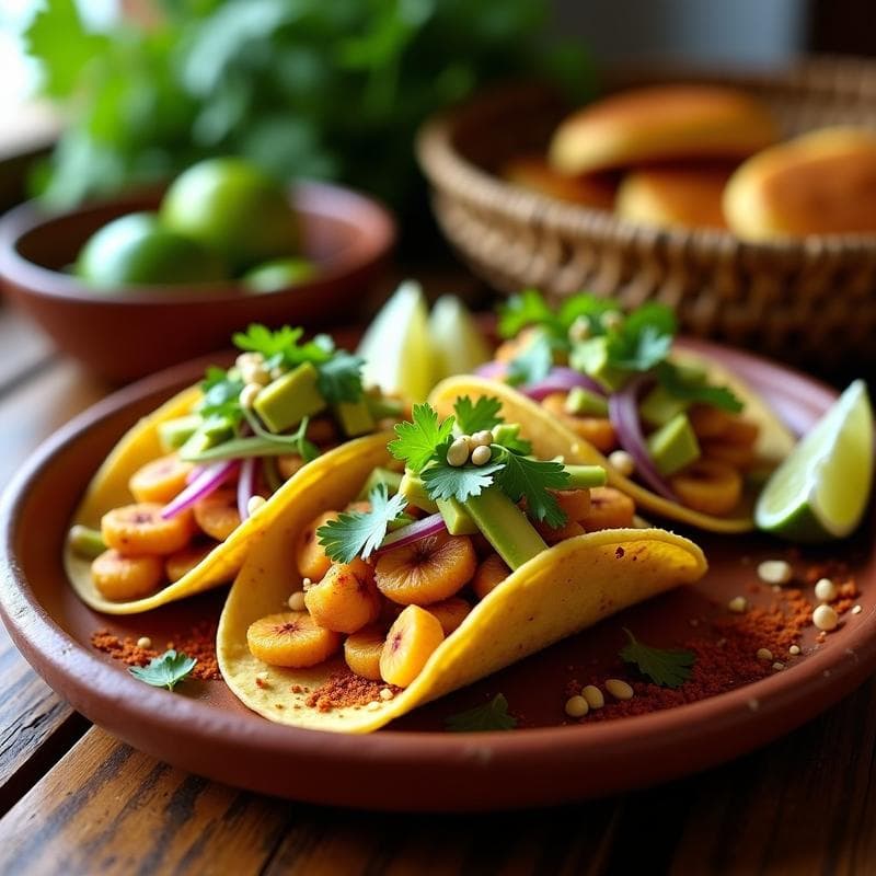 Tacos de Cascara de Plátano Macho con Cacahuate y Chile de Árbol: Receta Mexicana Vegana y Sin Desperdicio
