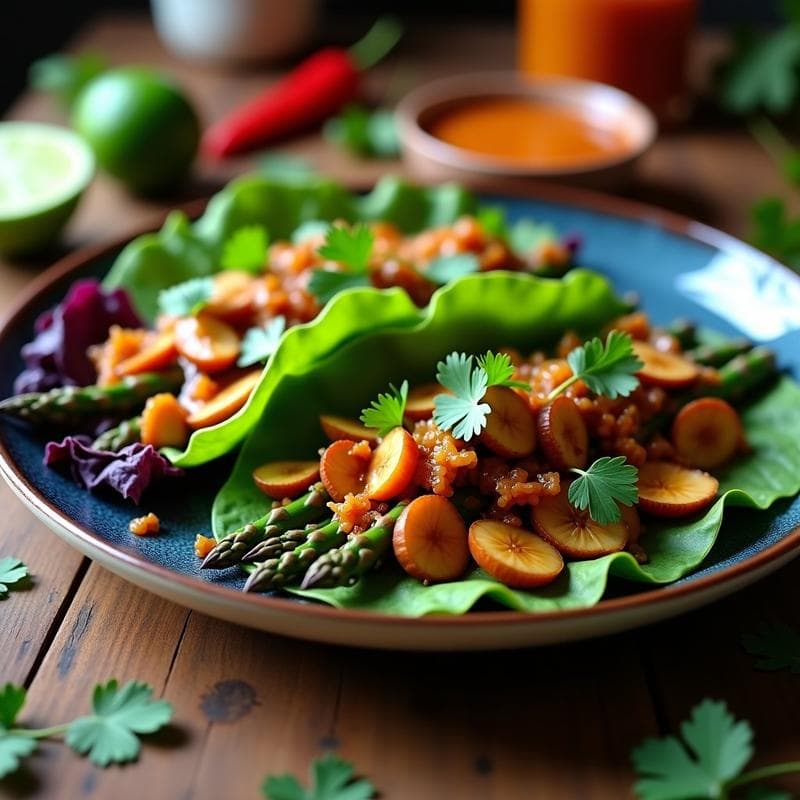 Tacos de Catarinas de Espárrago Triguero con Salsa de Tamarindo: Receta Mexicana Gourmet en 20 Minutos
