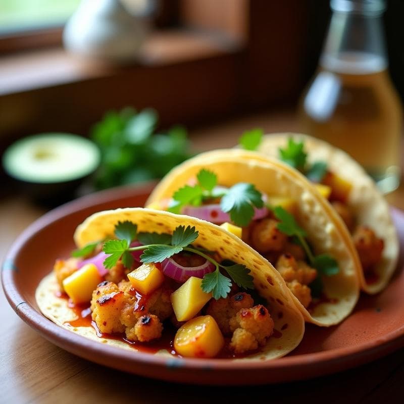 Tacos de Coliflor al Pastor Veganos: Receta Express con Piña Asada y Toque Ahumado