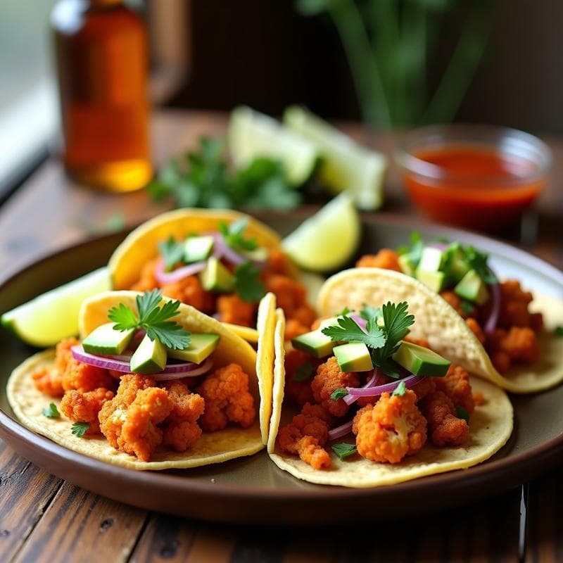 Tacos de Coliflor y Jackfruit Picante: Receta Vegana en Airfryer con Toque Ahumado