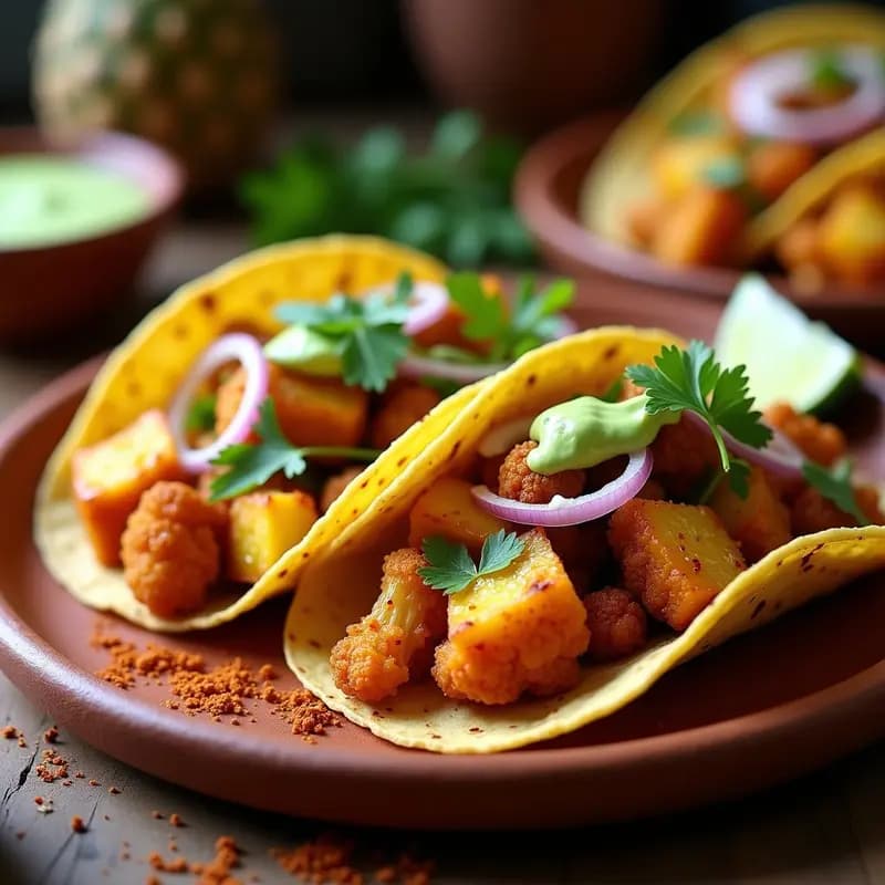 Tacos de Coliflor al Pastor Veganos: Receta en Airfryer Sin Gluten y Alta en Proteína