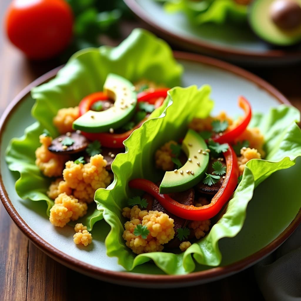 Tacos de Cauliflower Rice y Fajitas de Portobello: Receta Vegana Keto en Airfryer