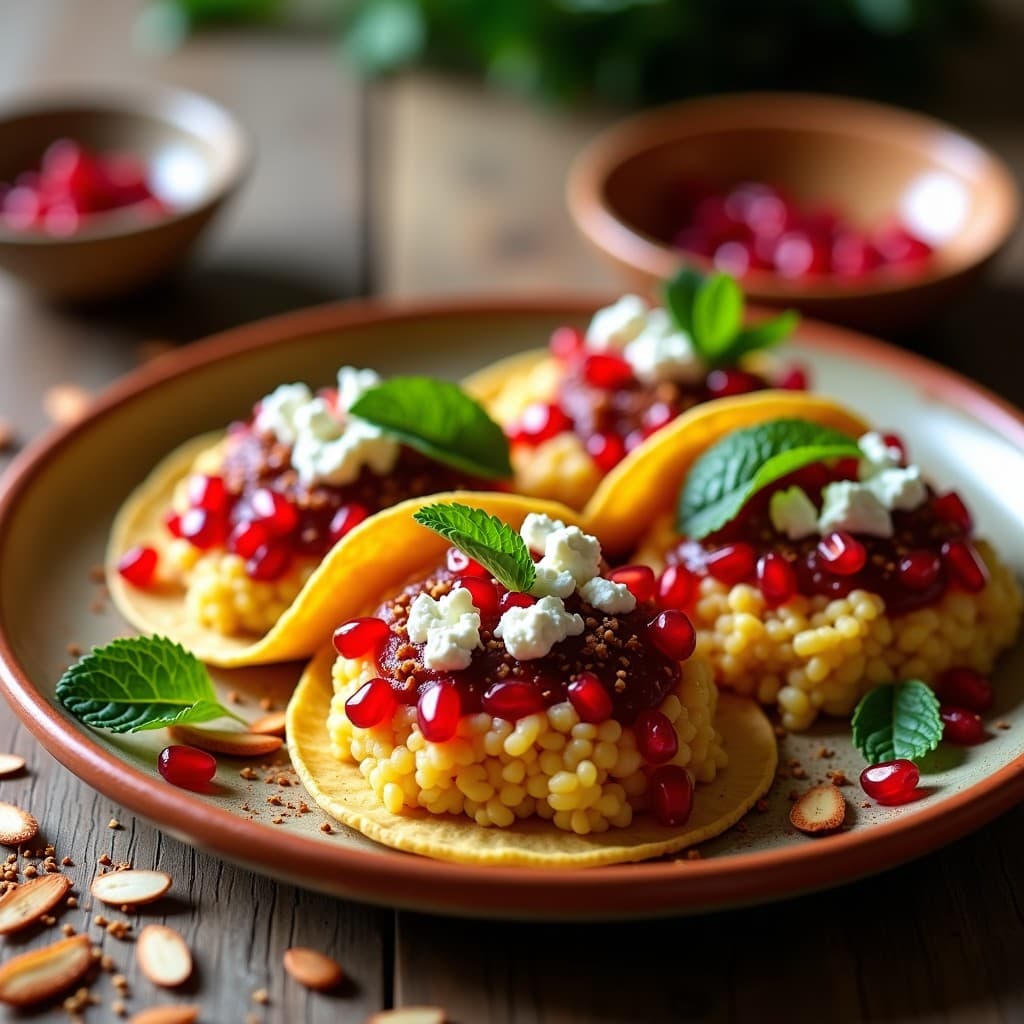 Tacos de Cauliflower Rice y Feta con Salsa de Pomegranate: Receta Libanesa en Airfryer