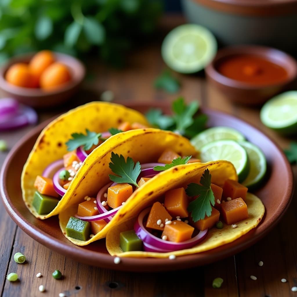 Tacos de Cayote y Queso de Albaricoque con Salsa de Chipotle: Receta Mexicana Sin Lácteos