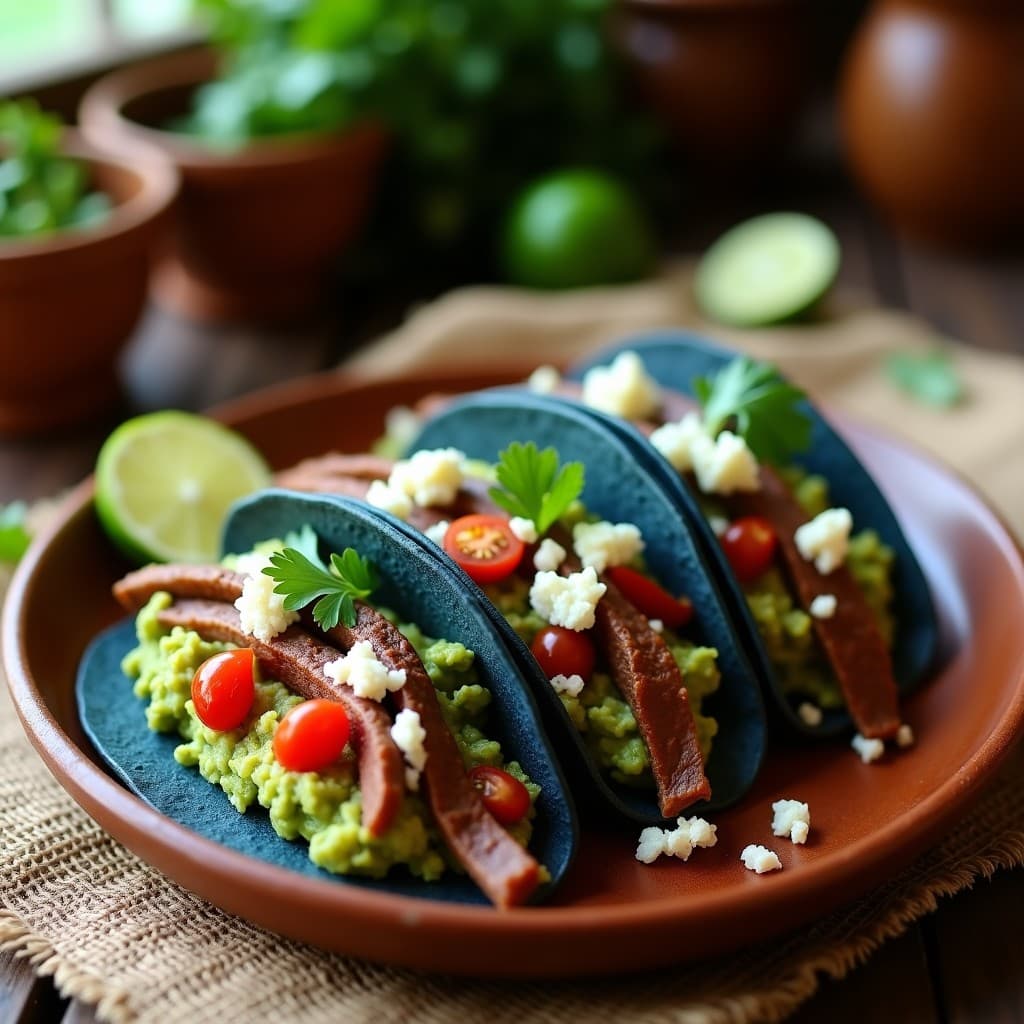 Tacos de Cecina de Res y Guacamole de Aguacate Hass: Receta Colombiana en 20 Minutos
