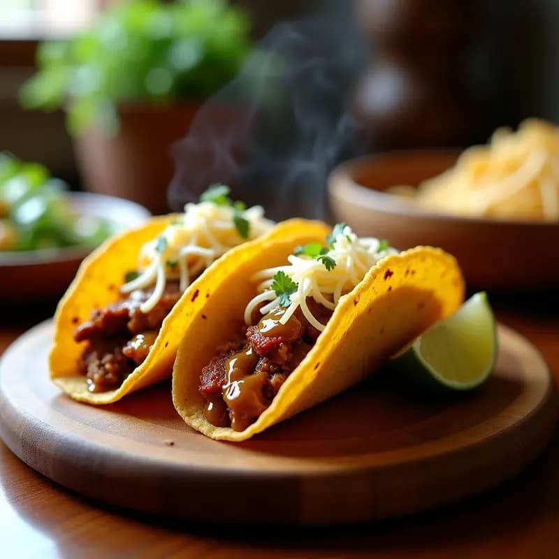 Tacos de Cerdo Carnitas con Salsa de Caramelo Salado y Queso Oaxaca: Dulce y Salado en Armonía