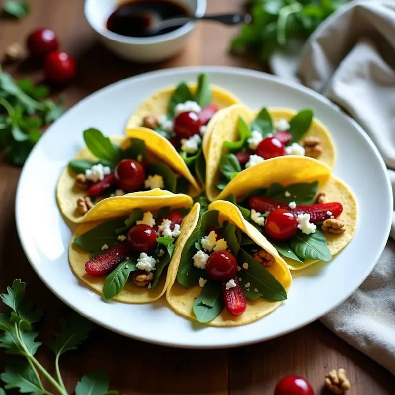Tacos de Cereza y Queso Azul con Reducción de Vinagre Balsámico: Receta Dulce-Salada Viral
