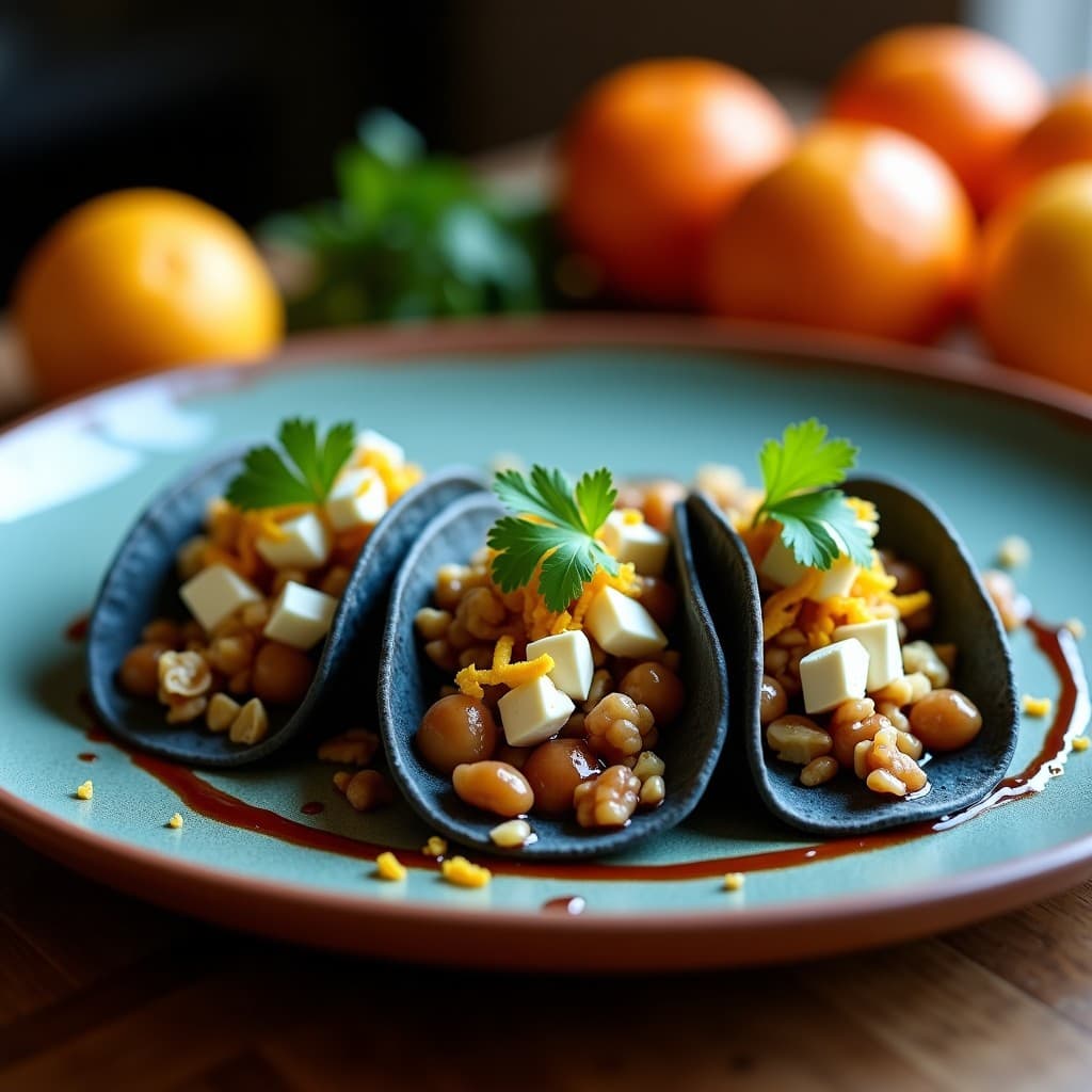 Tacos de Chalota Caramelizada y Queso de Cabra con Salsa de Vinagre de Módena: Receta Mexicana Gourmet