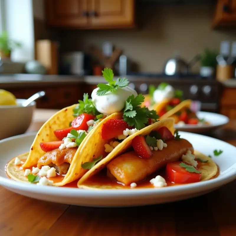 Tacos de Chamoy con Fresas y Queso Fresco: Receta Dulce-Salada Viral en 5 Minutos