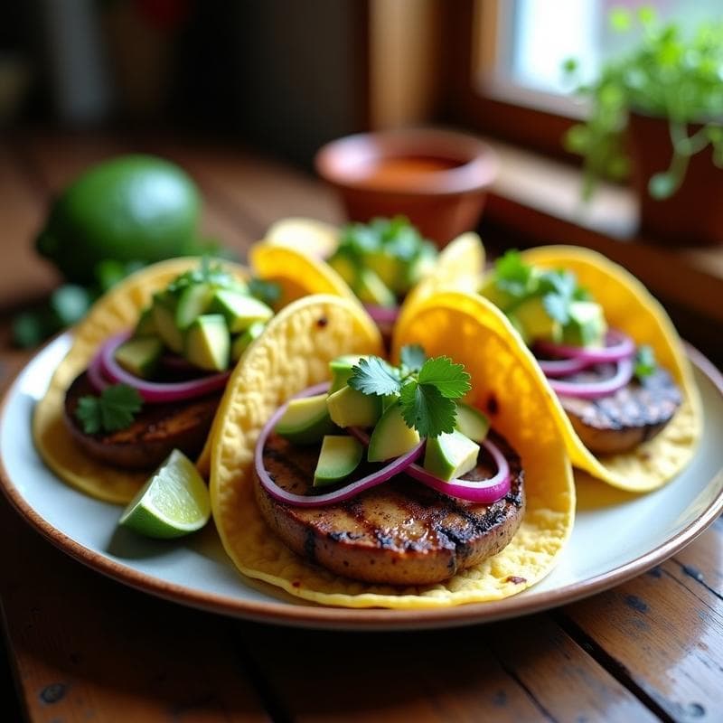 Tacos de Champiñones Ahumados: Receta Vegana en Airfryer con Toque a Leña
