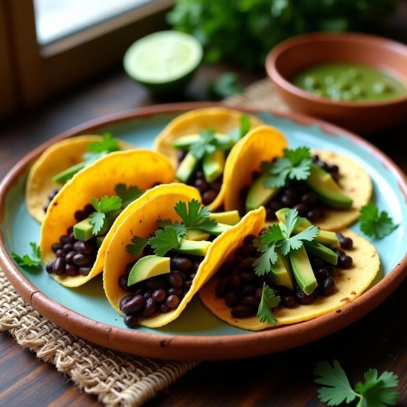 Tacos de Chayote y Frijoles Negros: Receta Mexicana Vegana y Sin Gluten