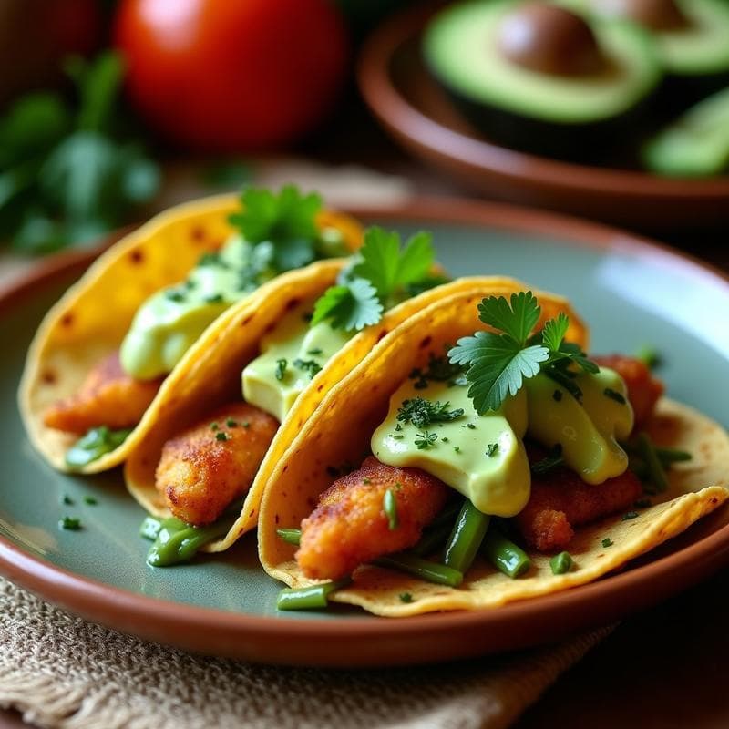 Tacos de Chayote y Nopales con Salsa de Pipicha: Receta Mexicana Vegana en Airfryer