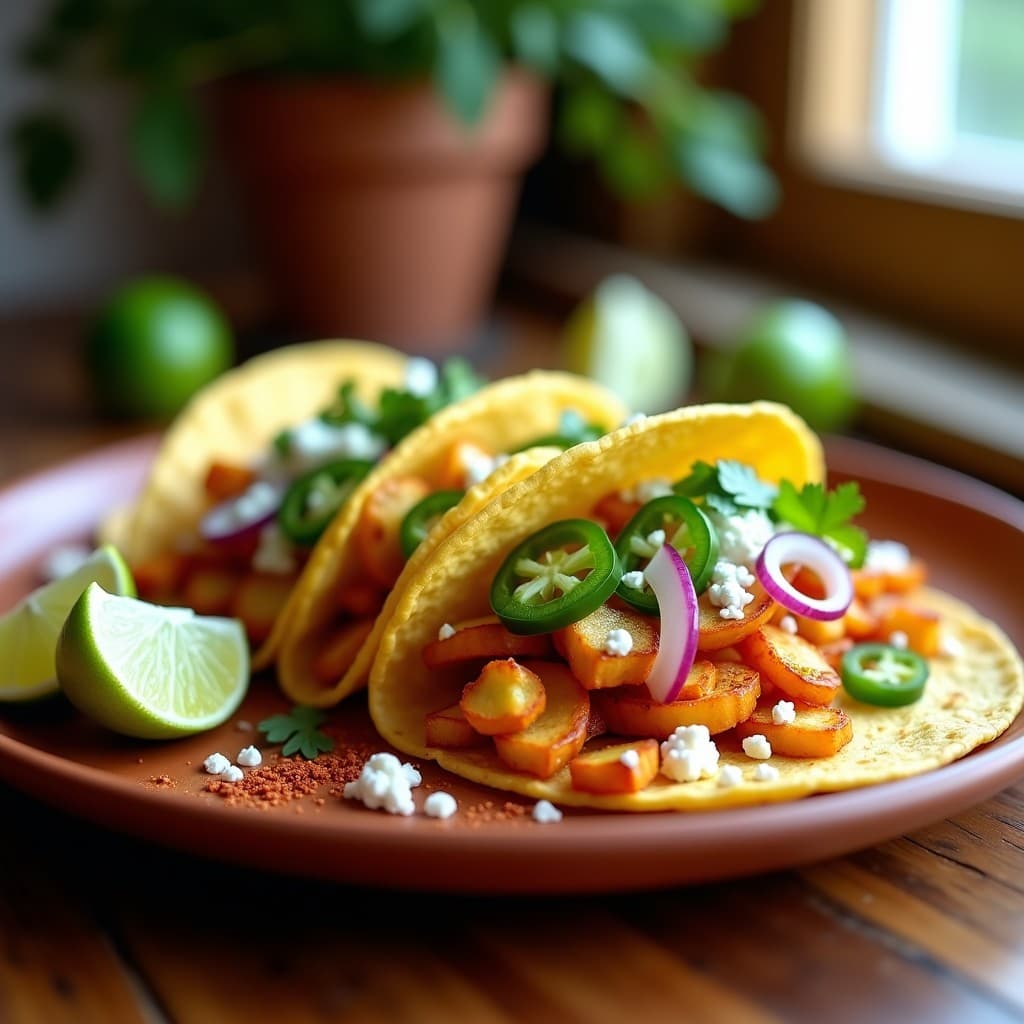 Tacos de Chayote y Queso Cotija: Receta Mexicana Baja en Carbohidratos en Airfryer