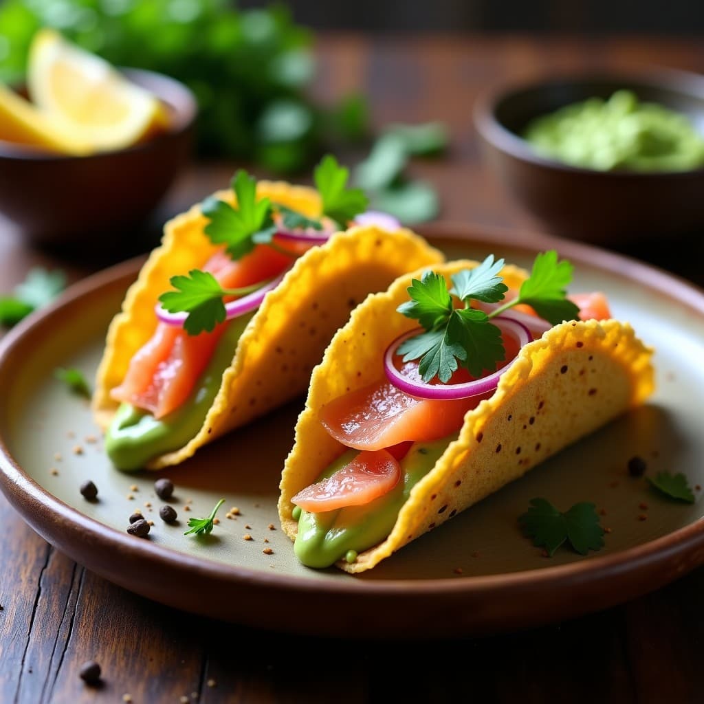 Tacos de Chía con Relleno de Aguacate y Salmón Ahumado: Receta Keto y Alta en Omega-3
