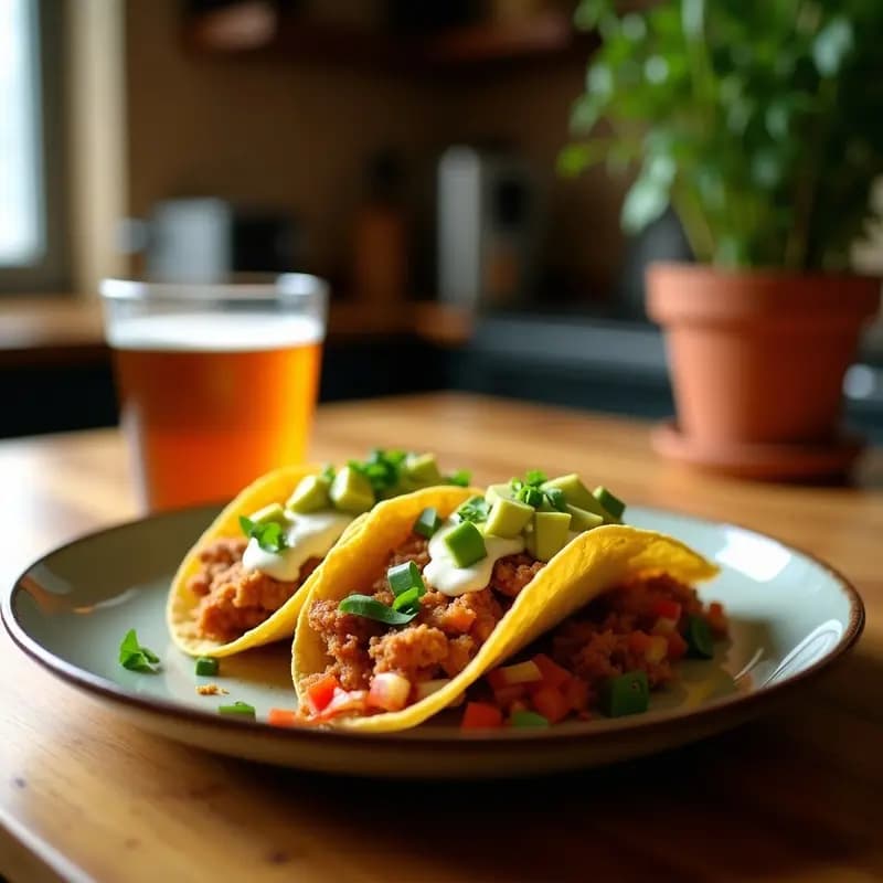 Tacos de Chicharrón de Cerdo con Salsa de Queso Nacho y Aguacate Frito: Receta del Sur Profundo