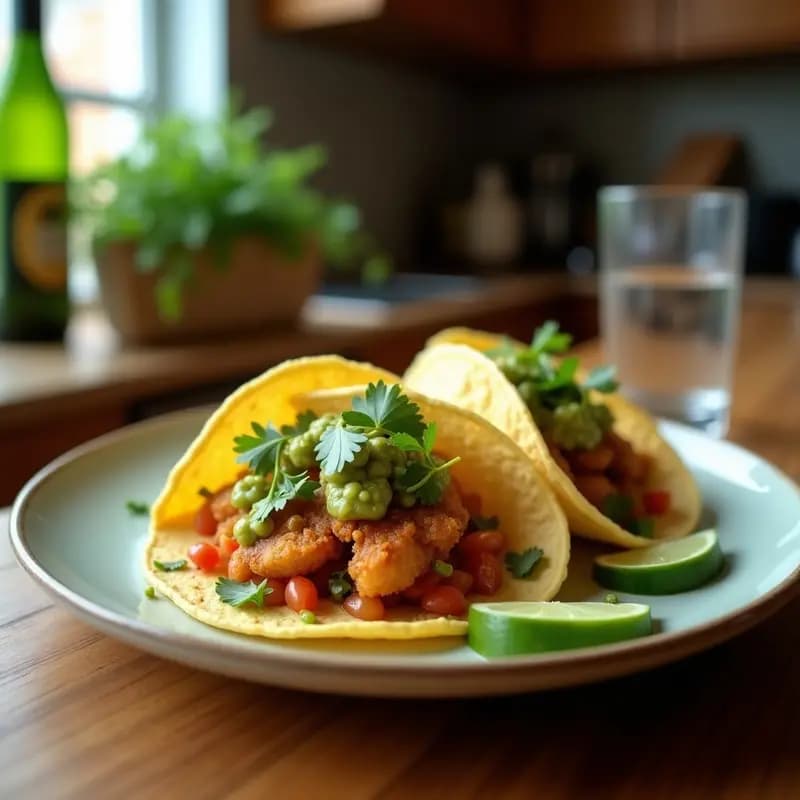 Tacos de Chicharrón de Cerdo con Salsa Verde Cruda: Receta Salvadoreña en Airfryer