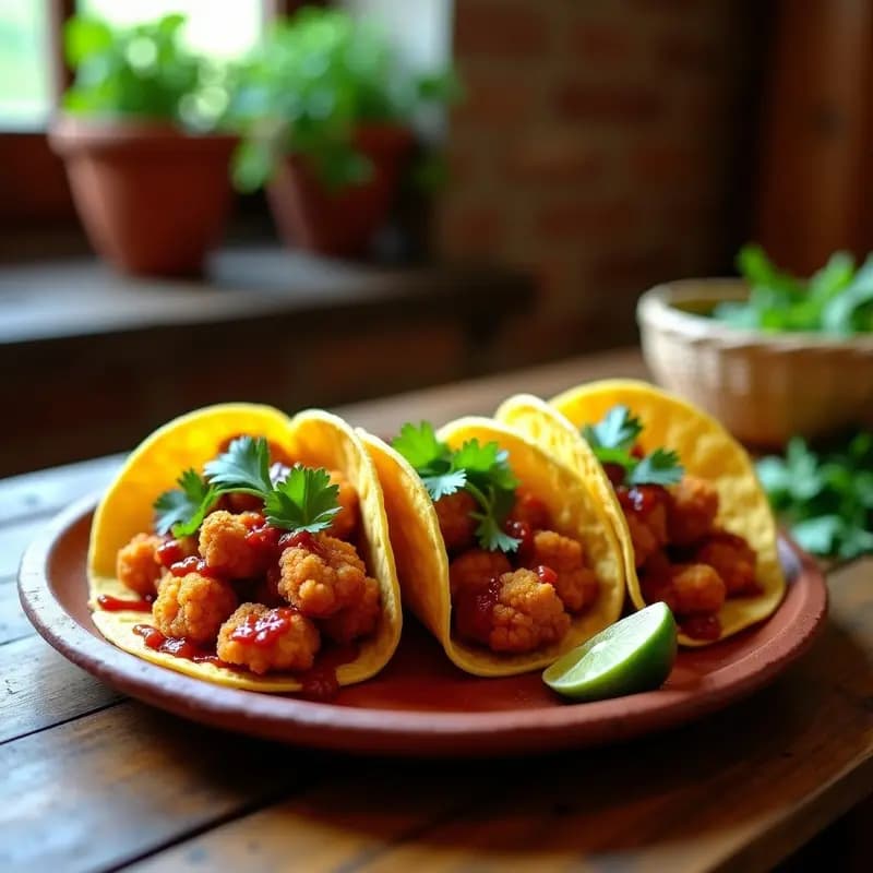 Tacos de Chicharrón de Coliflor con Salsa de Guajillo: Receta Mexicana Vegana Crunchy