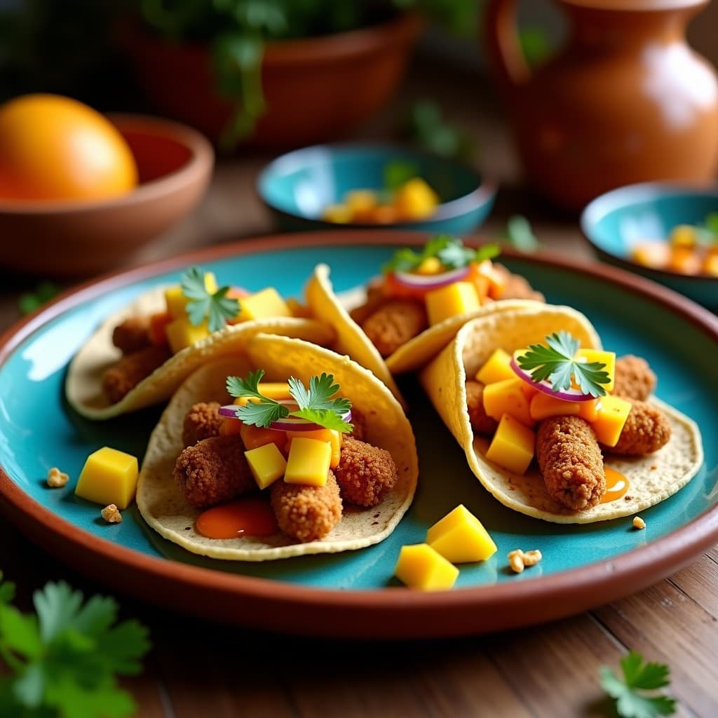 Tacos de Chicharrón de Setas Ostreatus y Mango Achiote: Receta Mexicana Crujiente en Airfryer