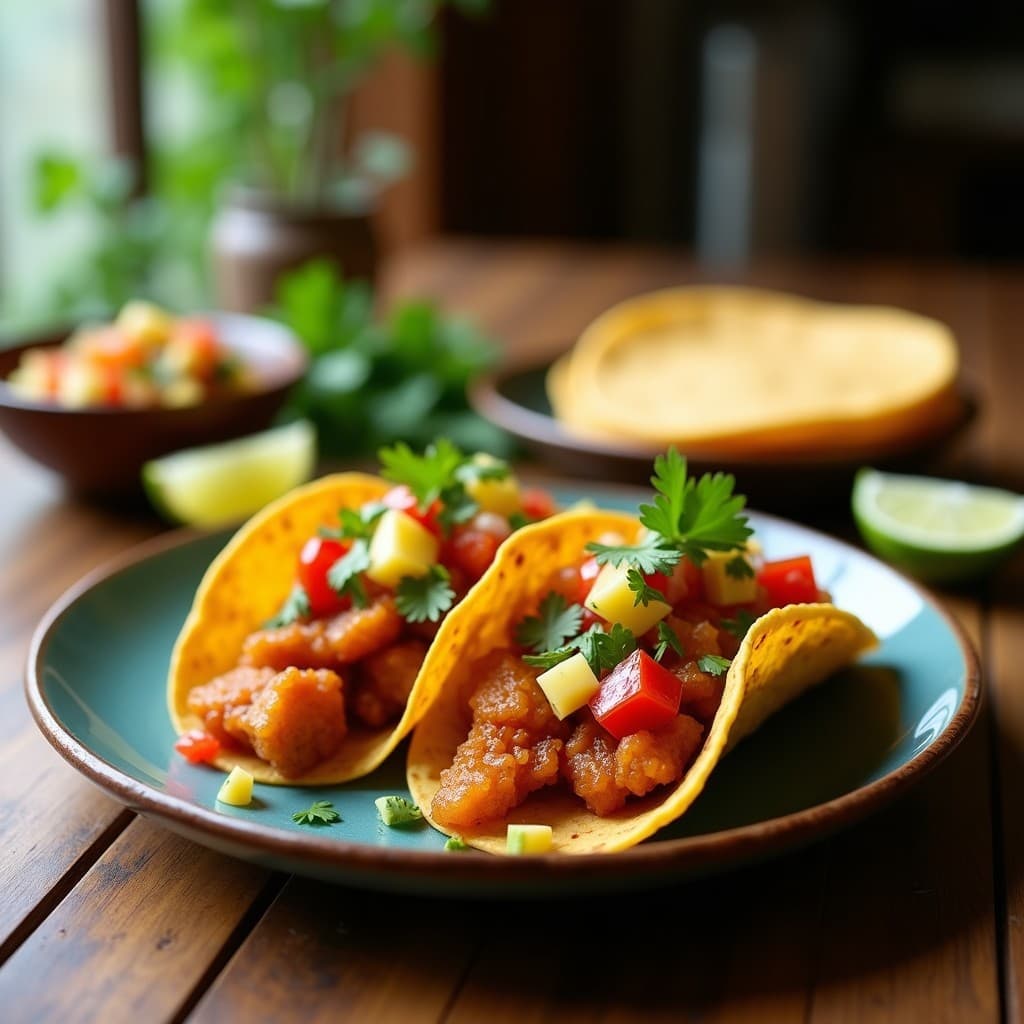 Tacos de Chicharrón de Sincelejo con Salsa de Habanero y Piña: Receta Colombiana Crujiente en Airfryer
