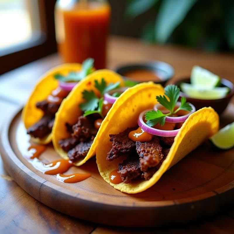Tacos de Chiritos Ahumados con Salsa de Tamarindo y Cacahuete: Receta Peruana en Airfryer en 20 Minutos