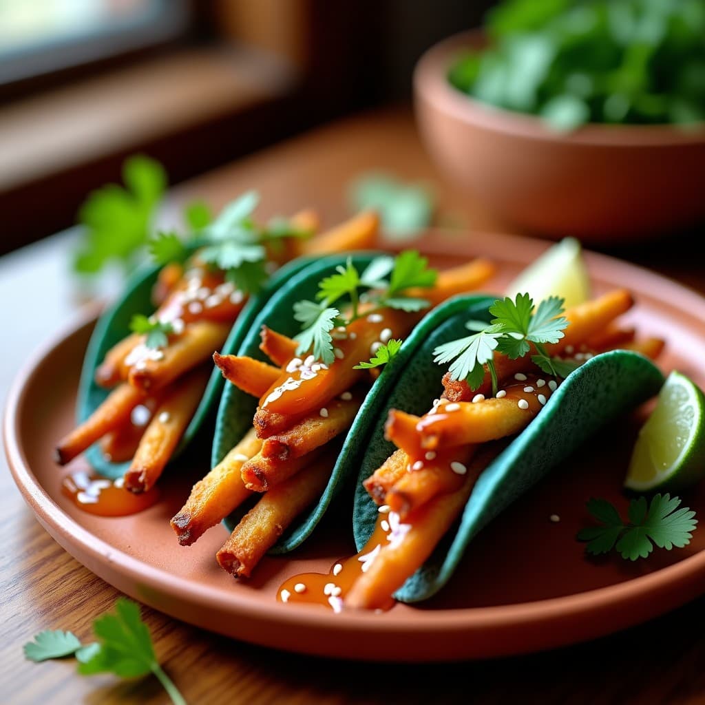 Tacos de Chirivía Ahumada con Salsa de Tamarindo: Receta Vegana Mexicana en Airfryer
