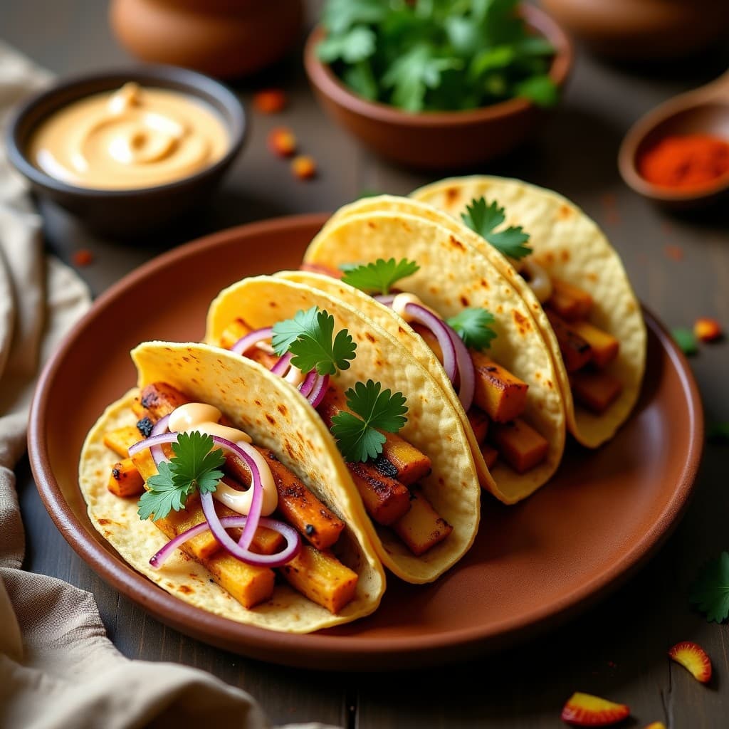Tacos de Chirivía Asada y Queso de Anacardos: Receta Sin Gluten con Sabor Ahumado