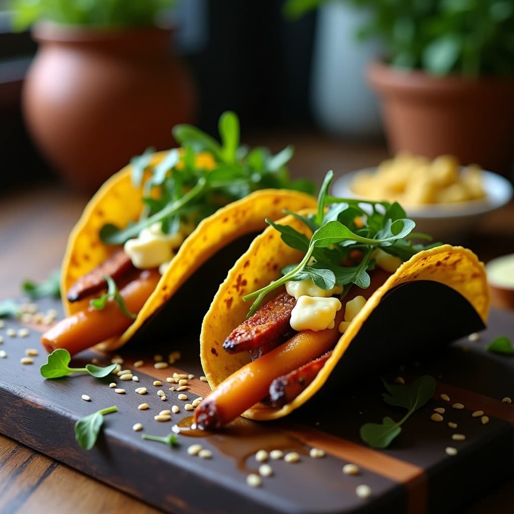 Tacos de Chirivía y Queso de Cabra con Salsa de Mostaza y Miel: Receta de Fusión Mexicano-Francés en Airfryer