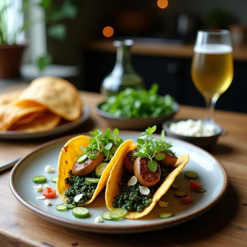 Tacos de Chlorella y champiñones portobello: Receta vegana alta en proteína y antioxidantes en 20 minutos