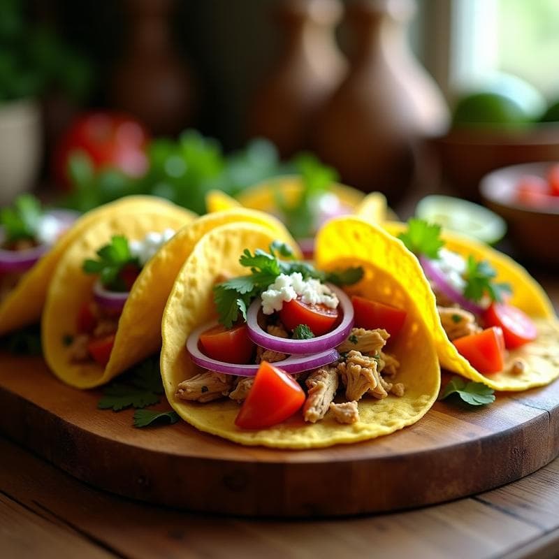 Tacos de Chlorella y Pollo Desmenuzado: Receta Mexicana Alta en Hierro