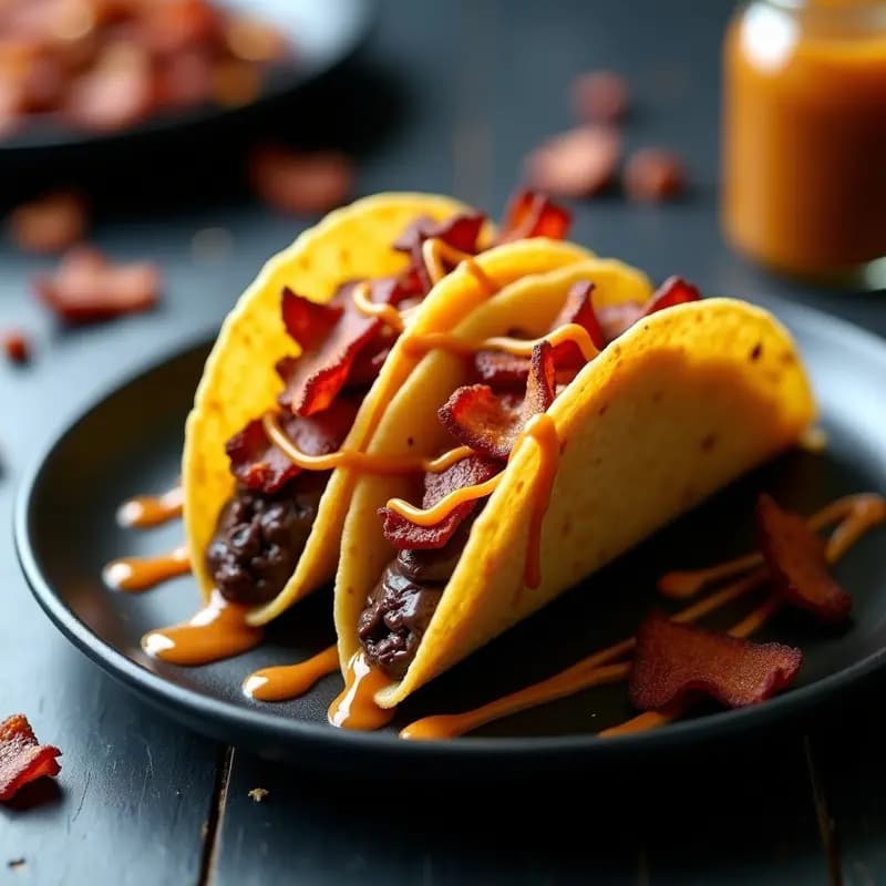 Tacos de Chocolate y Bacon: Receta Mexicana Innovadora con Salsa de Caramelo Salado