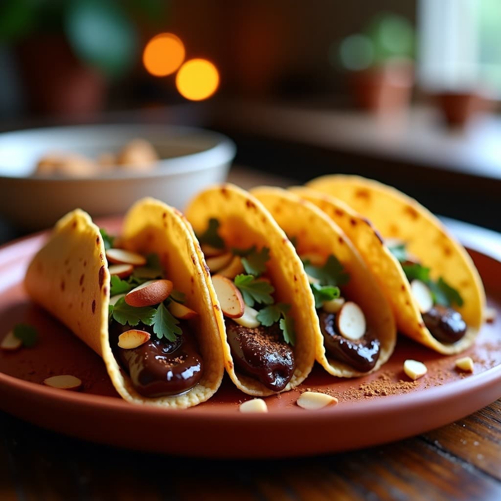 Tacos de Chocolate y Chile Chipotle: Postre Mexicano Picante y Dulce en Airfryer