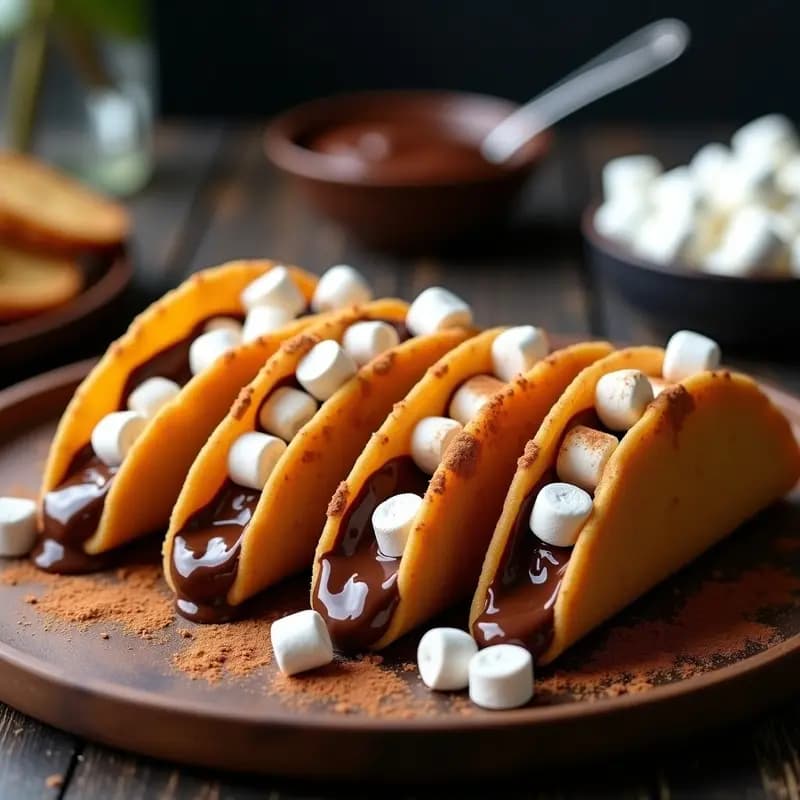 Tacos de Chocolates Rellenos de Nutella y Marshmallows: Postre Mexicano para Derretirte