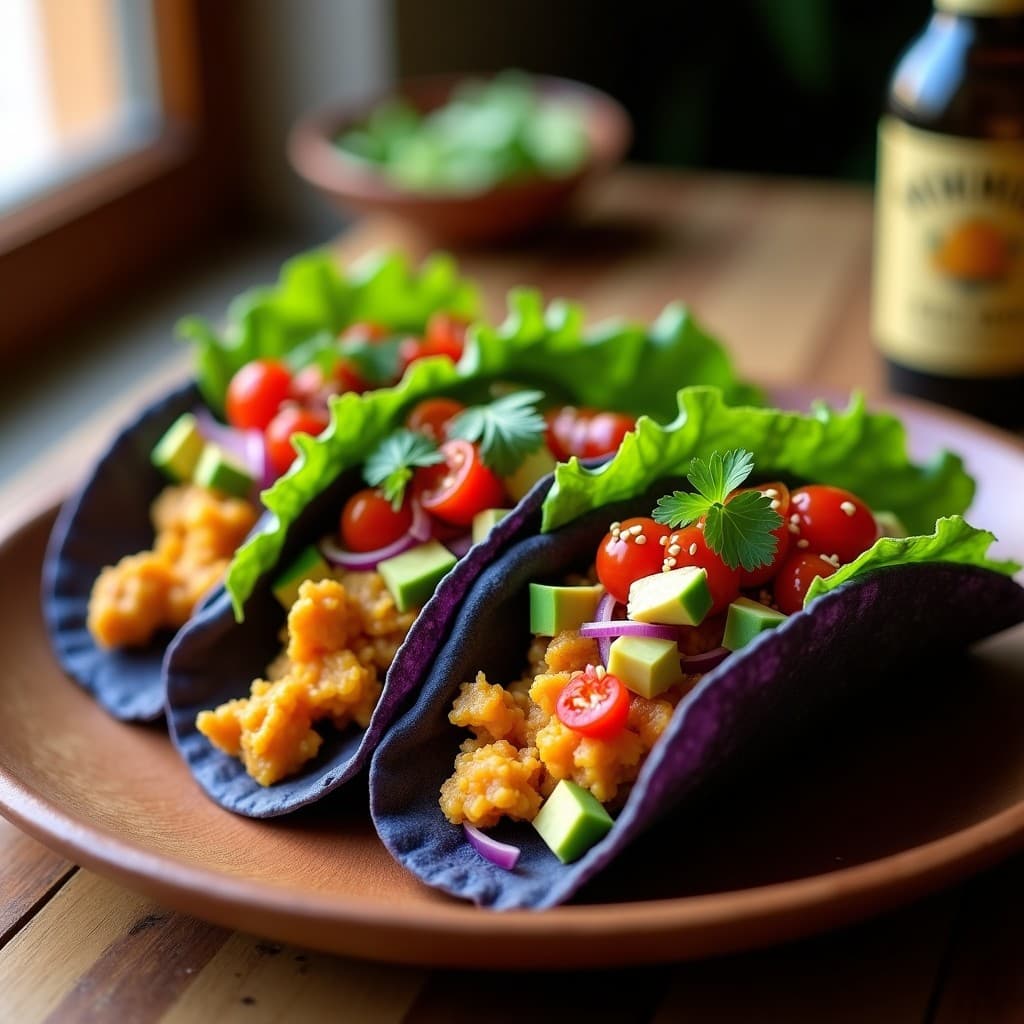 Tacos de Chontaduro Asado con Salsa de Ají Charapita: Receta Amazónica Vegana en Airfryer