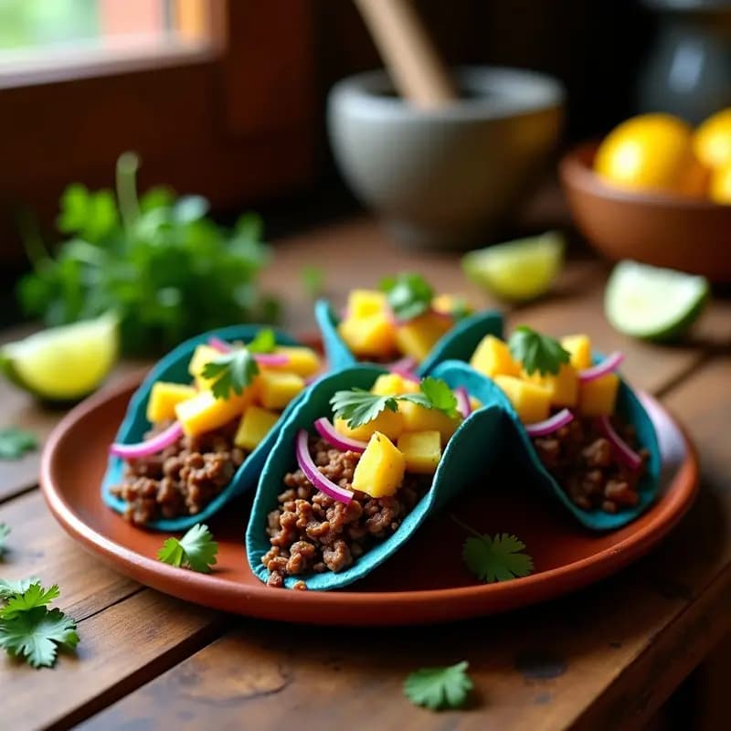 Tacos de Chorizo de Hongos y Piña: Receta mexicana vegana con toque dulce-salado