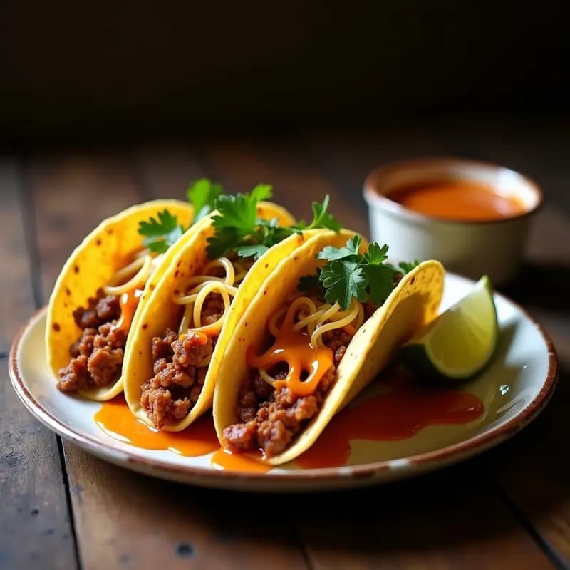 Tacos de Chorizo y Queso Fundido con Salsa de Chipotle: Explosión Mexicana en la Boca