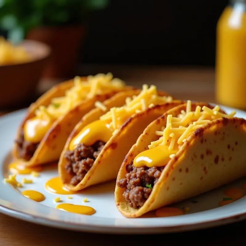 Tacos de Chorizo con Queso y Salsa de Queso: Doble Dosis de Queso en Cada Mordisco