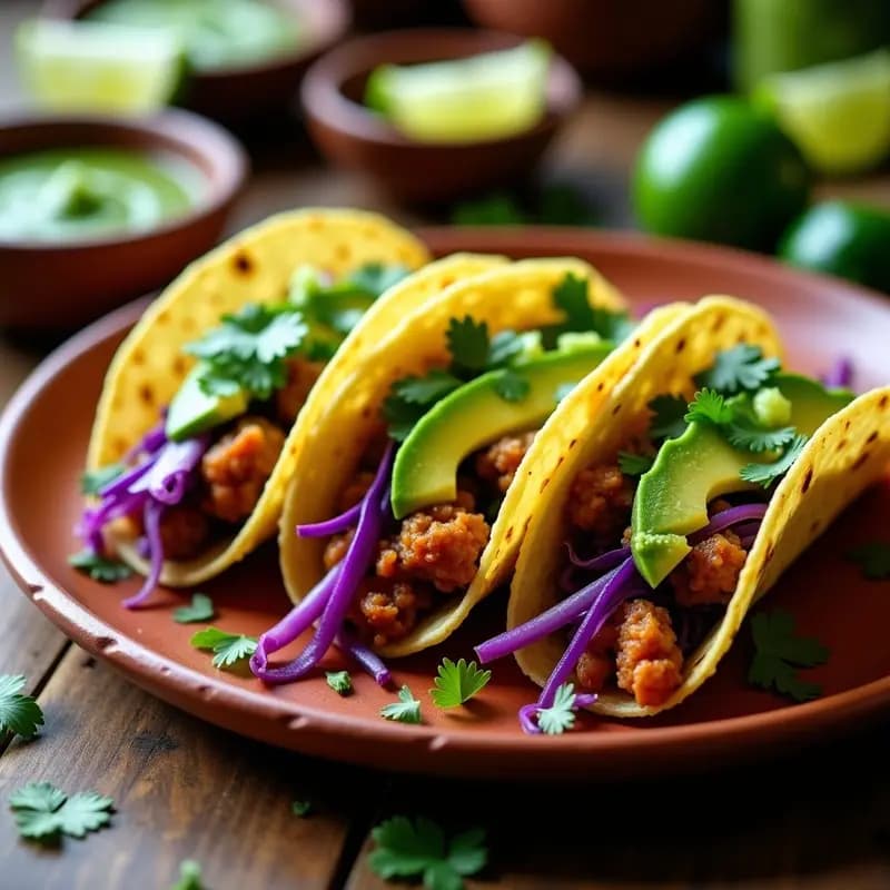 Tacos de Chorizo de Soja y Papaya Verde: Receta Mexicana Vegana con Salsa Verde